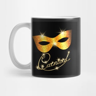 Carnival emblem with golden mask Mug